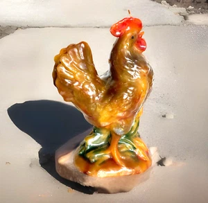 Vintage 70er Jahre Figur Kerze Huhn/Henne/Hahn, unbenutzt - Bild 1 von 10