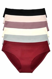 6 Women Solid Mixed Color Panties Laser Cut Bikini Underwear Brief S M L XL 5074 - Picture 1 of 6