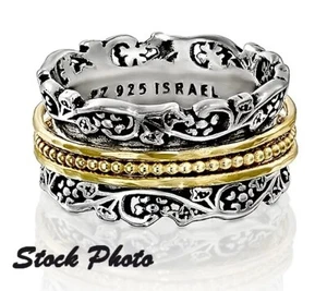 Rings:  925 sterling silver spinner rings, Set of 2 Size 8 - Picture 1 of 4