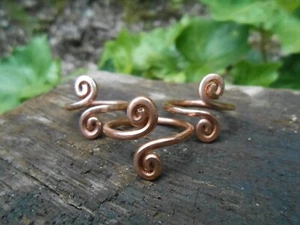 PURE COPPER RING Men Ladies Large Small Sizes Arthritis Band Viking Celtic Style - Picture 1 of 12