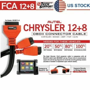12+8 Pin Connector Cable Adaptor Fit For Chrysler Autel Maxisys MSCHRY128 - Picture 1 of 15