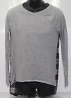 Dylan Womens Small Long Sleeve T Shirt Tunic Gray Front w/ Plaid Flannel Back