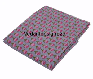 5 Yard Indian Hand Block Floral Print Pure Cotton Running Fabric Multicolor - Picture 1 of 7