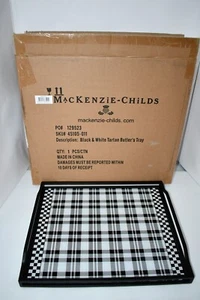 Mackenzie Childs Black & White Tartan Butler's Tray #45105-011 NEW IN BOX Detail - Picture 1 of 5