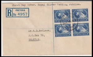 SOUTH AFRICA 1948 ROYAL SILVER WEDDING JUBILEE R.4957 FDC (F) - Picture 1 of 1
