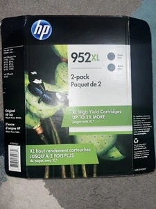 HP 952XL BLACK INK CARTRIDGE 2-PACK N9K29BN EXP: JUN 2022 - NEW FACTORY SEALED - - Zdjęcie 1 z 3