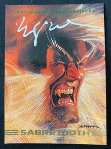 SABRETOOTH CARD #28 - SIGNED BILL SIENKIEWICZ - MARVEL MASTERPIECES  - 1993 - Picture 1 of 2