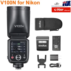 Godox V100N 100W TTL HSS Camera Flash Speedlite Touch Screen For Nikon - Picture 1 of 16
