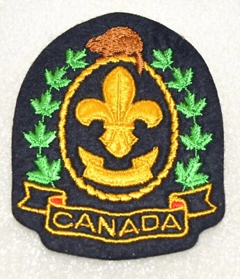 The BOY SCOUTS “CANADA” Black Felt Crest Embroidered NOS New Old Stock SD69C - Image 1 of 4