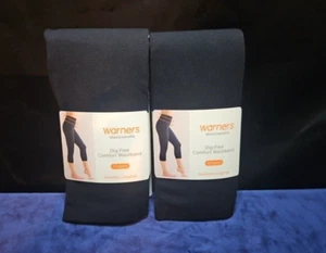 Warners Blissful Dig-Free Comfort Waistband Seamless Leggings 2X/3X BK Set of 2 - Picture 1 of 3