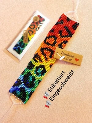 ❤ Edles Armband Damen, Perlen weben, Armkettchen, Boho, Indianisch, Kette, Band - Bild 1 von 4