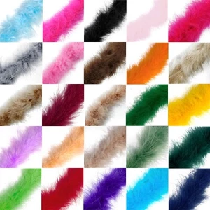 1 Metre Marabou Swansdown Feather Trim Soft Fluffy Craft Swandown Choose Colour - Picture 1 of 25