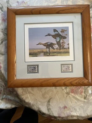 Set Of 2 ( LA & V) Framed First State Duck Stamps With Signed And Numbers Prints - Image 1 of 2