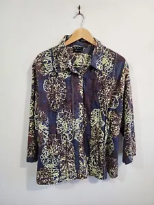 FREE WOMAN Label Women Brown Collared Button Down Shirt Blouse Top Size 22 - Picture 1 of 8