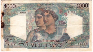 Mazuma *F2465 France 1949 1000 Francs 1347116691 Fine Only - Picture 1 of 2