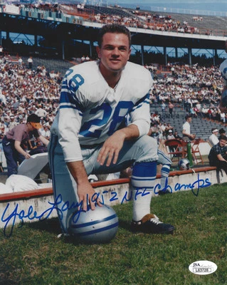 LIONS Yale Lary signed 8x10 photo w/ 1952 NFL Champs AUTO Autographed JSA COA - Image 1 of 2