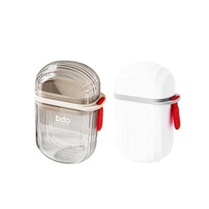 Portable Travel Soap Box with Sealed Lid Design - White+Transparent gray,1 piece - Picture 1 of 8