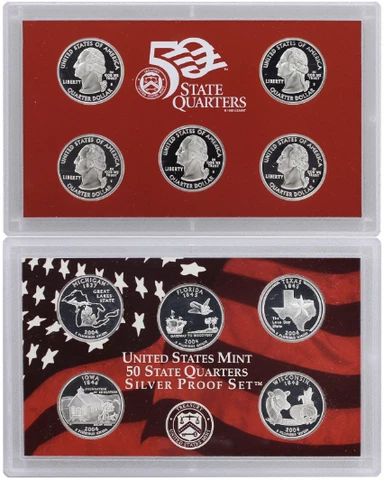 2004 S Silver state Quarter Proof Set No Box/Coa Cover