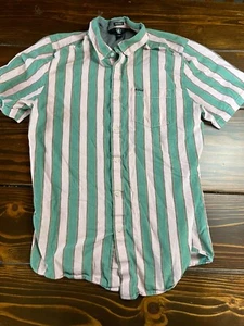 Volcom Shirt, Men's Size Large, Pink Green, Striped, Modern Fit, Button Up - Picture 1 of 9