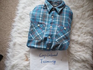 Double RL RRL blau kariertes schweres Arbeitshemd Gr. M - Bild 1 von 8