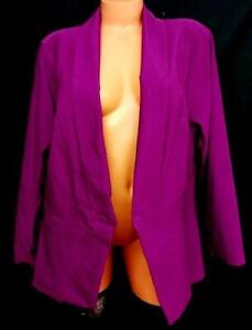 Torrid purple spandex stretch lined faux pockets long sleeve open jacket 3 , 3X