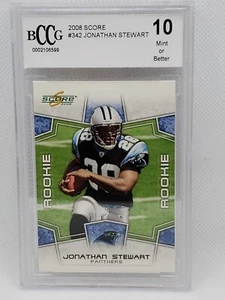 2008 Score Football Card #342 JONATHAN STEWART Graded BCCG 10 Gem Mint Rookie RC - Picture 1 of 2