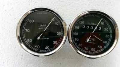 Smiths 120 mph Speedometer 8000 rpm Tachometer 80 mm fitment M18x1.5 thread - Image 1 of 3