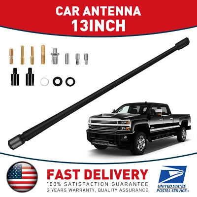 13" Premium Black Rubber AM/FM Antenna Mast Fit for: 1988-1999 Chevrolet C1500 - Image 1 of 4