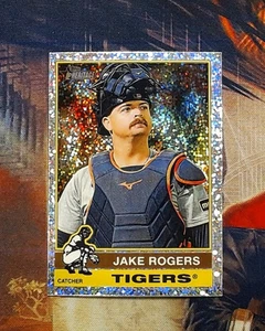 2025 Topps Heritage - Jake Rogers #151 Chrome Silver Sparkle Refractor - Picture 1 of 2