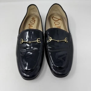 Zapatos mocasines Sam Edelman para mujer talla 9,5 charol negro imitación cuero Horsebit - Imagen 1 de 8
