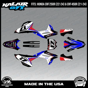 Graphics Kit for Honda CRF250R (2022-2024) CRF450R (21-24) Stellar - BLUE - Picture 1 of 4