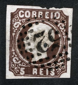Portugal SC 12 braun 5r Typ I King Luiz schwarz 52 im Gitterstempel - Bild 1 von 1