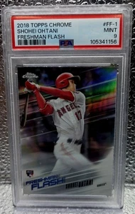 2018 Topps Chrome Shohei Ohtani Freshman Flash REFRACTOR PSA 9 MINT 🔥 RC ROOKIE - Picture 1 of 3