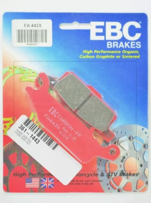 Pastillas de freno delanteras de carbono NOS EBC FA443X Yamaha YFM250 Raptor YFM700 Grizzly Foto 1 de 4