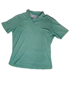 Tommy Bahama Polo Shirt Men's Size Large Supima Cotton Aqua Blue Island Trim - Picture 1 of 7