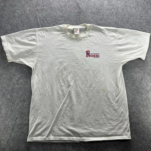 Camisa Escolar Rossi De Colección Para Hombres Grande Blanca Jerzees 50/50 Gráfica Hecha en EE. UU. 90s - Imagen 1 de 14
