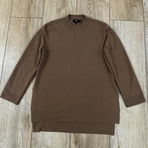Theory Crewneck Cashmere Sweater Womens Size M Dark Brown Long Sleeve - Picture 1 of 15