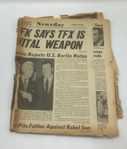 Pres John F. Kennedy-1963 New York Newsday -3x Newspaper Lot-Long Island-RARE - Picture 1 of 11