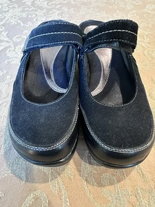 Neu ohne Etikett Bass Meloday schwarze Leder Mary Jane Pantoletten Slipper rückenfrei 8M - Bild 1 von 11