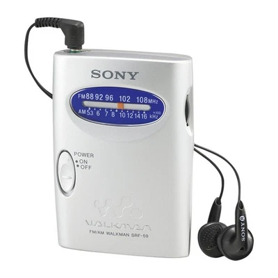 SRF59 Silber Radio Amfm Walkman - Bild 1 von 3