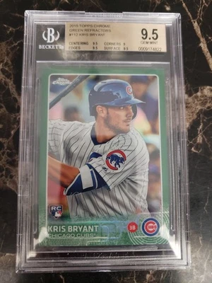 2015 Topps Chrome Green Refractors #112 Kris Bryant BGS 9.5 62/99 - Image 1 of 2
