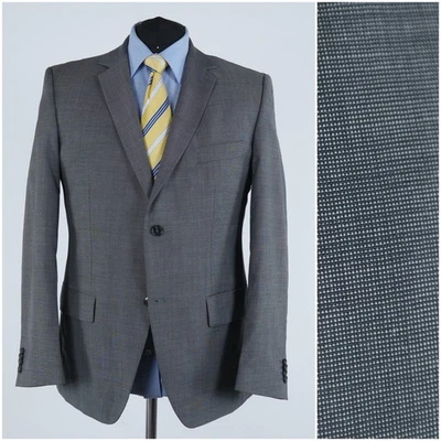 Mens Birdseye Blazer 46S UK Size Grey Tailored Fit Wool Sport Coat Jacket - Image 1 of 4