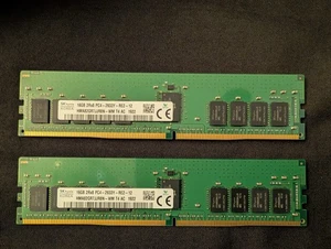 2x SK hynix 16GB PC4-2933Y-R 2Rx8 DDR4 ECC REG RDIMM HMA82GR7JJR8N-WM SERVER RAM - Picture 1 of 2