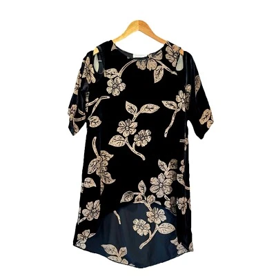 ANNE FONTAINE Paris $395 Floral Agostine Velvet Cold Shoulder Tunic Top Size 38 - Image 1 of 4