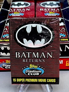 1991 Topps Stadium Club DC Batman Returns Hit Movie 🍿 Paquete de 15 tarjetas ¡Importación en embalaje original! - Imagen 1 de 10