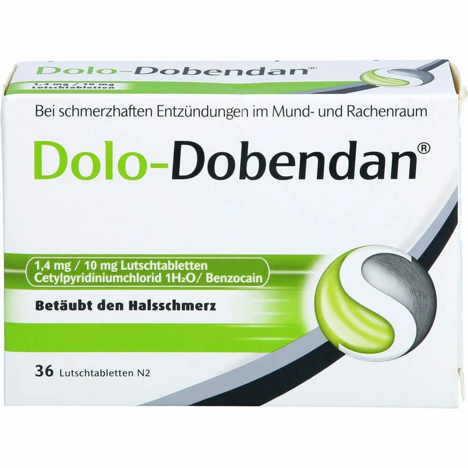 RECKITT BENCKISER DEUTSCHLAND GMBH DOLO-DOBENDAN 1,4 mg/10 mg Lutschtabletten 36 St PZN12700079