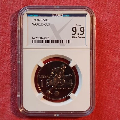 USA 1994-P Half Dollar 50c Coin: World Cup - NGC X 9.9 PR69 - Image 1 of 3
