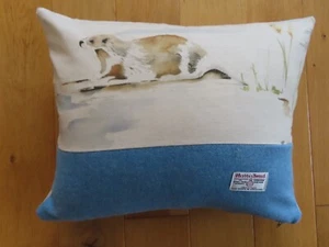 Harris Tweed  & Otter Fabric - 20 x 16” Cushion Cover, Traditional Country Vibe - Picture 1 of 7