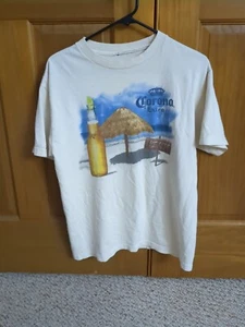 Corona Extra Nude Beach Shirt Unisex- S-Off White  Graphic Island Beer Party Tee - Picture 1 of 7