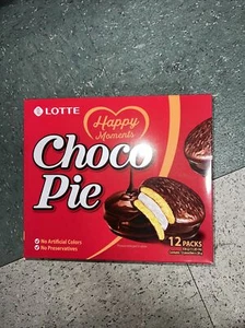 Korean Lotte Choco Pie Cake Desert Chocolate Covered 1 BOX 12 PCS * USA SELLER - Picture 1 of 2